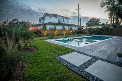 paver backyard pool